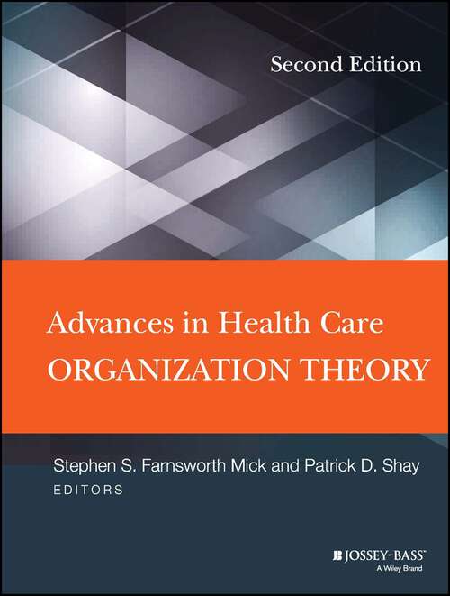 Book cover of Advances in Health Care Organization Theory