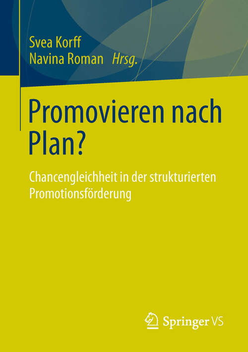 Book cover of Promovieren nach Plan?