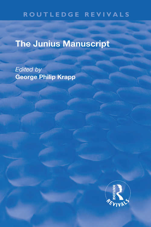 Book cover of Revival: The Junius Manuscript (1931) (Routledge Revivals)