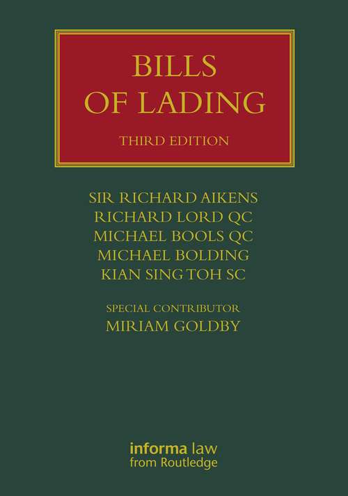 Bills of Lading (Lloyd's Shipping Law Library)