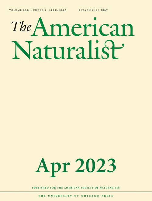 Book cover of The American Naturalist, volume 201 number 4 (April 2023)