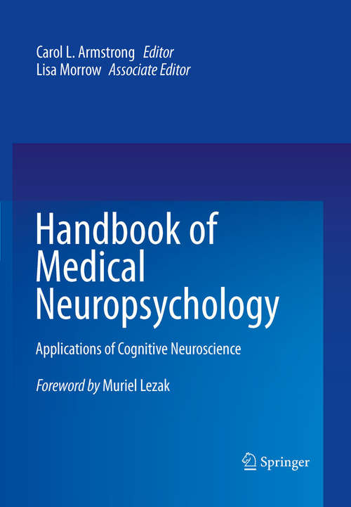 Book cover of Handbook of Medical Neuropsychology