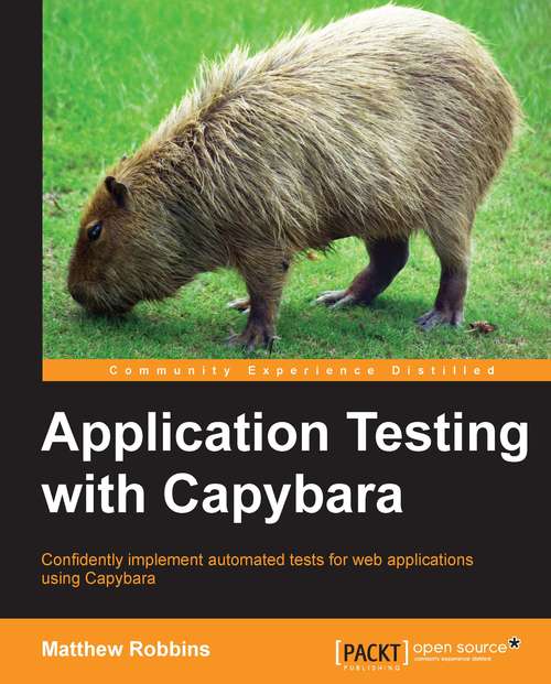Book cover of Application Testing with Capybara