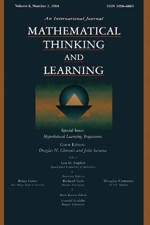 Book cover of Hypothetical Learning Trajectories: A Special Issue of Mathematical Thinking and Learning