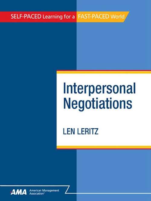 Book cover of Interpersonal Negotiations Breaking Down the Barriers