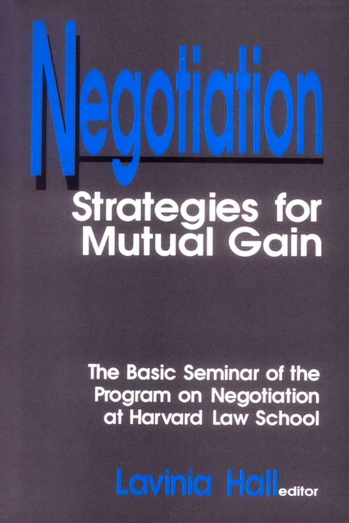 Book cover of Negotiation: Strategies for Mutual Gain
