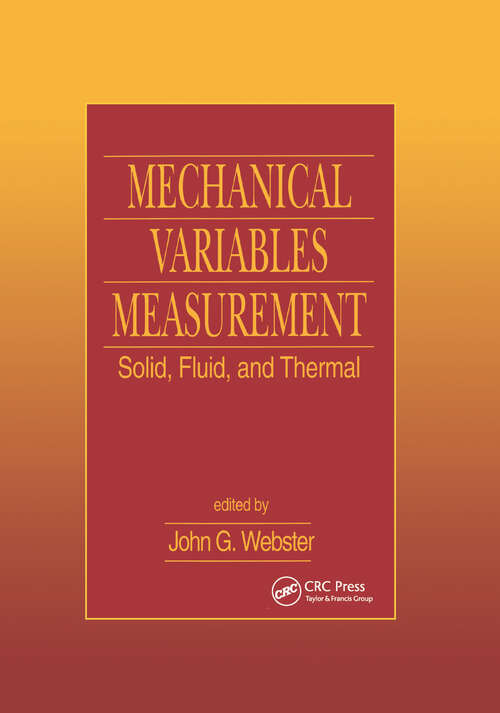 Book cover of Mechanical Variables Measurement - Solid, Fluid, and Thermal