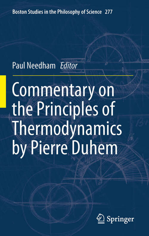 Book cover of Commentary on the Principles of Thermodynamics by Pierre Duhem