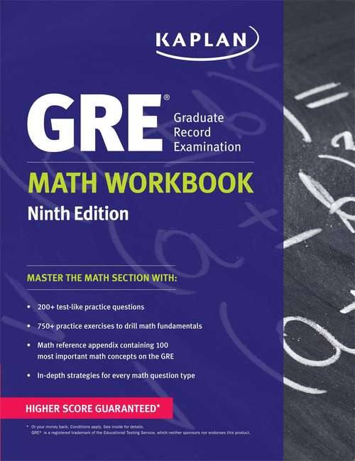 Book cover of Kaplan GRE® Math Workbook (Ninth Edition)