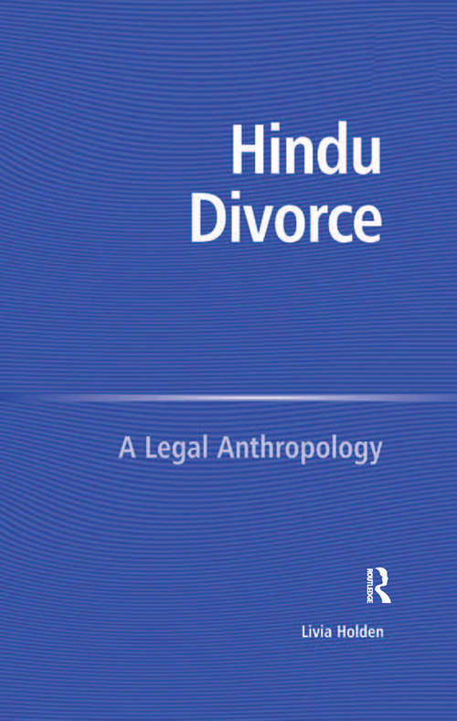 Book cover of Hindu Divorce: A Legal Anthropology