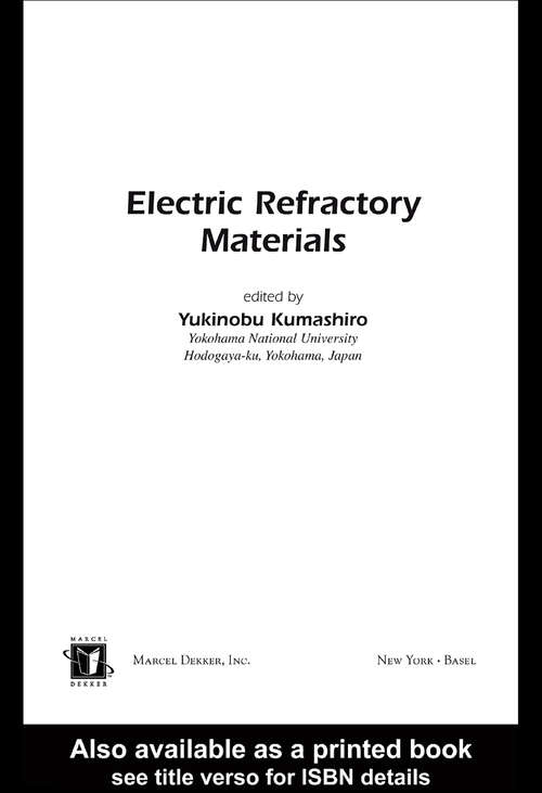 Book cover of Electric Refractory Materials (1)