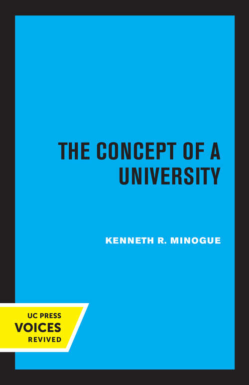 Book cover of The Concept of a University