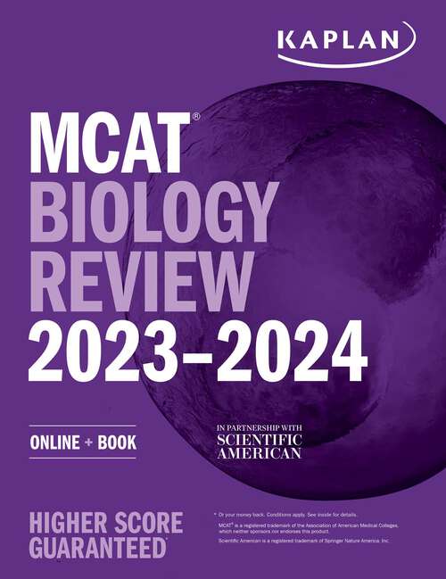 Book cover of MCAT Biology Review 2023-2024: Online + Book (Kaplan Test Prep)