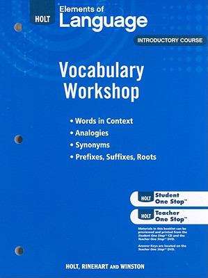 Book cover of Holt Elements of Language, Introductory Course, Vocabulary Workshop