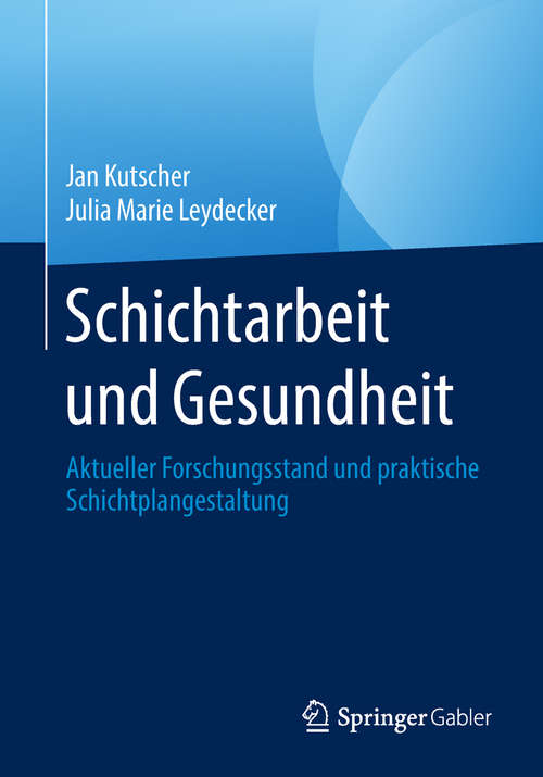 Book cover of Schichtarbeit und Gesundheit