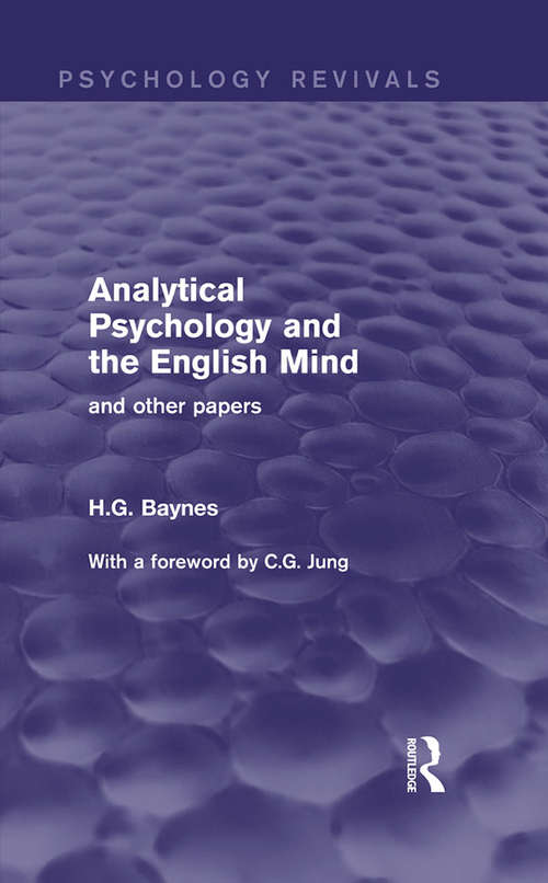 Book cover of Analytical Psychology and the English Mind: And Other Papers (Psychology Revivals)