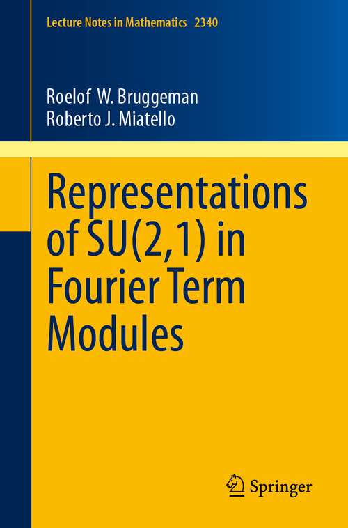 Book cover of Representations of SU (1st ed. 2023) (Lecture Notes in Mathematics #2340)