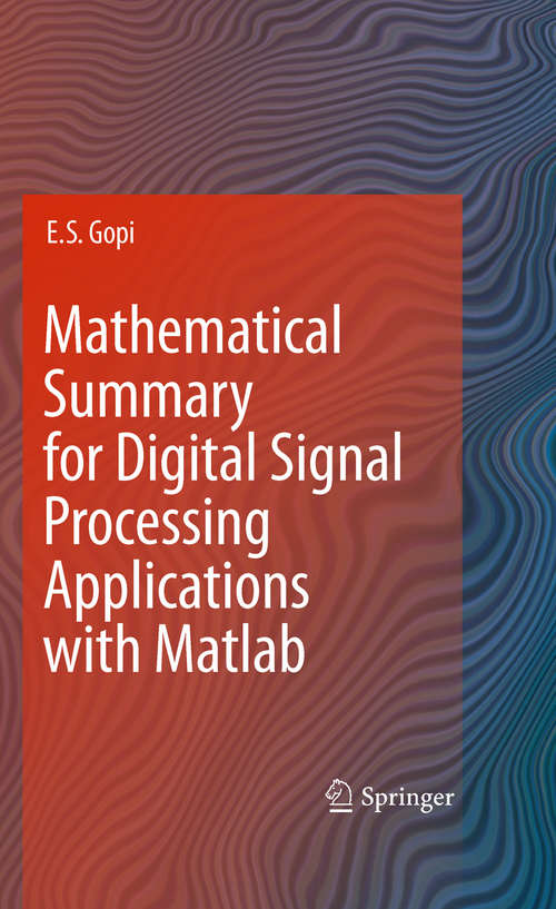 Book cover of Mathematical Summary for Digital Signal Processing Applications with Matlab
