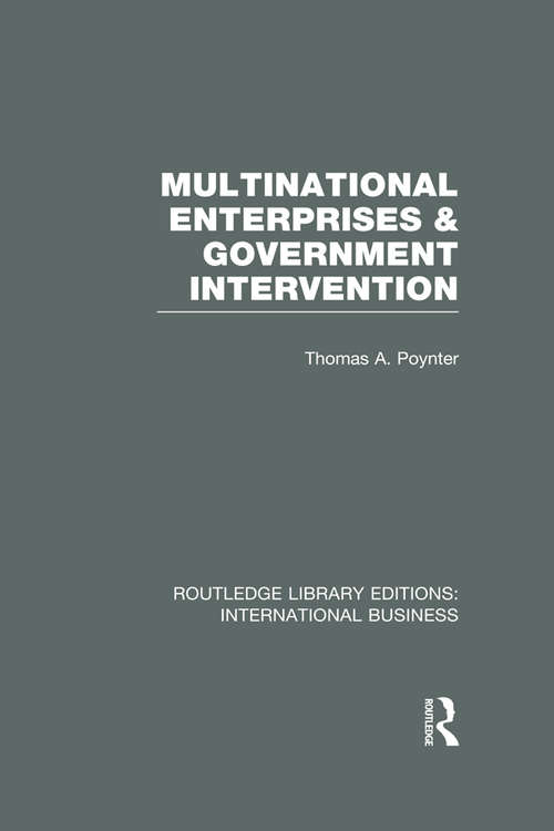 Book cover of Multinational Enterprises and Government Intervention (Routledge Library Editions: International Business)