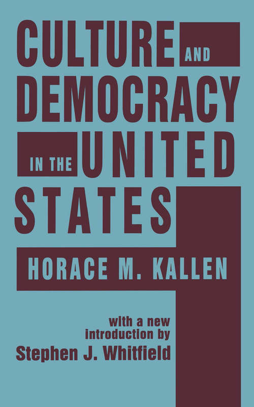 Cover image of Culture and Democracy in the United States