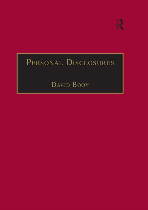 Personal Disclosures: An Anthology of Self-Writings from the Seventeenth Century (The Early Modern Englishwoman, 1500-1750: Contemporary Editions)