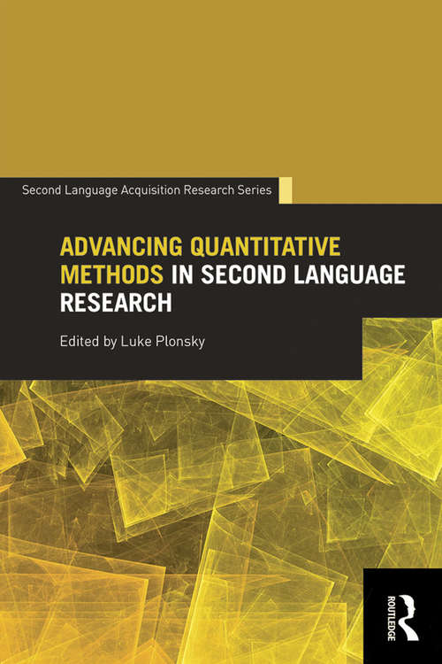 Book cover of Advancing Quantitative Methods in Second Language Research (ISSN)