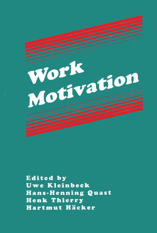 Work Motivation (Applied Psychology Series)