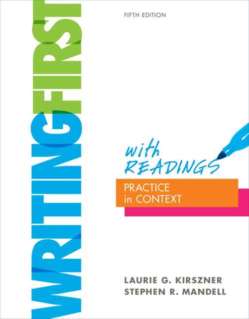 Book cover of Writing First With Readings: Practice In Context