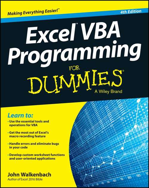 Book cover of Excel VBA Programming For Dummies