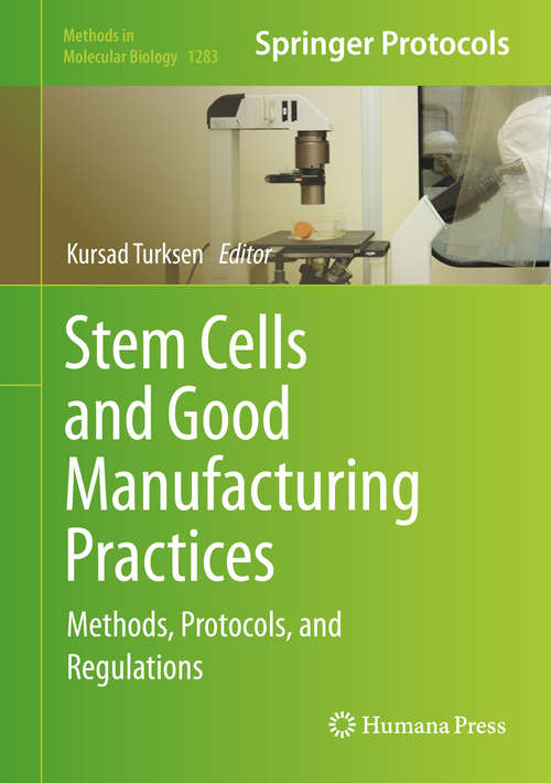 Book cover of Stem Cells and Good Manufacturing Practices