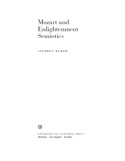 Book cover of Mozart and Enlightenment Semiotics
