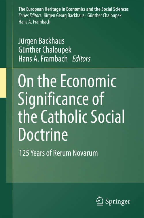 Book cover of On the Economic Significance of the Catholic Social Doctrine