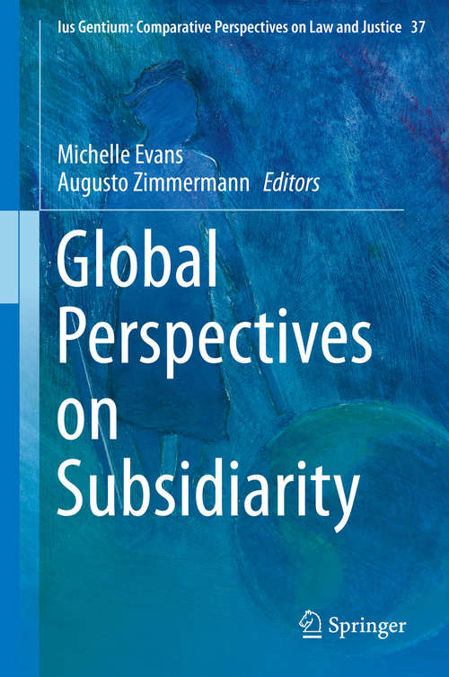 Book cover of Global Perspectives on Subsidiarity