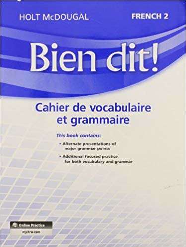 Book cover of Bien dit! 2, Cahier de vocabulaire et grammaire: Vocabulary and Grammar Workbook, Student Edition, Level 2 (Bien Dit! Ser.)