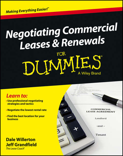 Book cover of Negotiating Commercial Leases & Renewals For Dummies