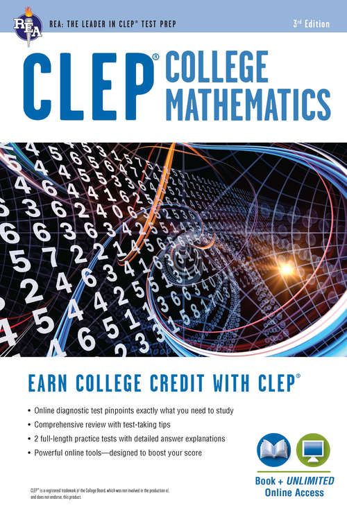 Book cover of CLEP® College Mathematics Book + Online