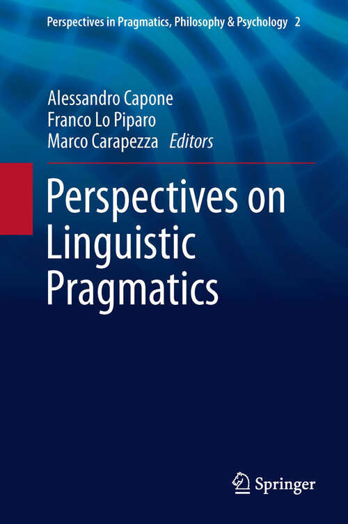 Book cover of Perspectives on Linguistic Pragmatics
