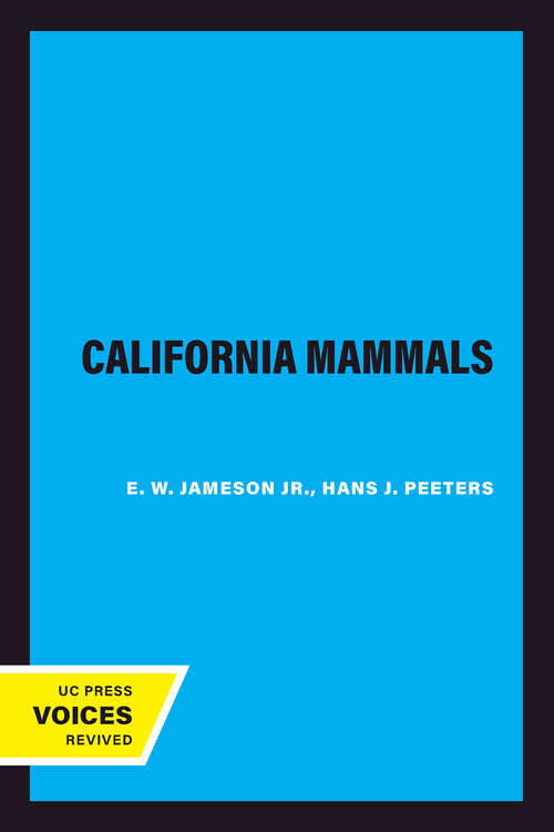 Book cover of California Mammals (California Natural History Guides #52)