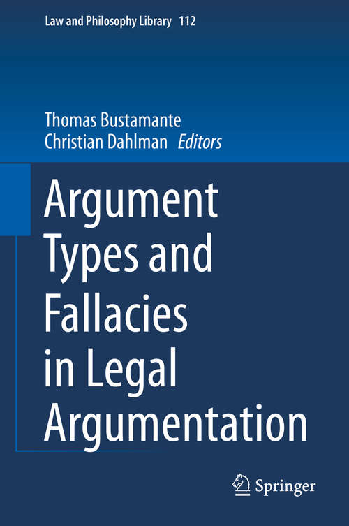 Book cover of Argument Types and Fallacies in Legal Argumentation