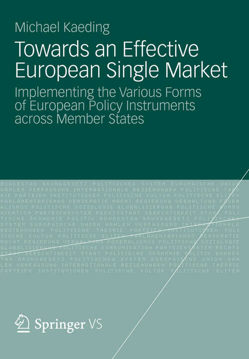 Book cover of Towards an Effective European Single Market