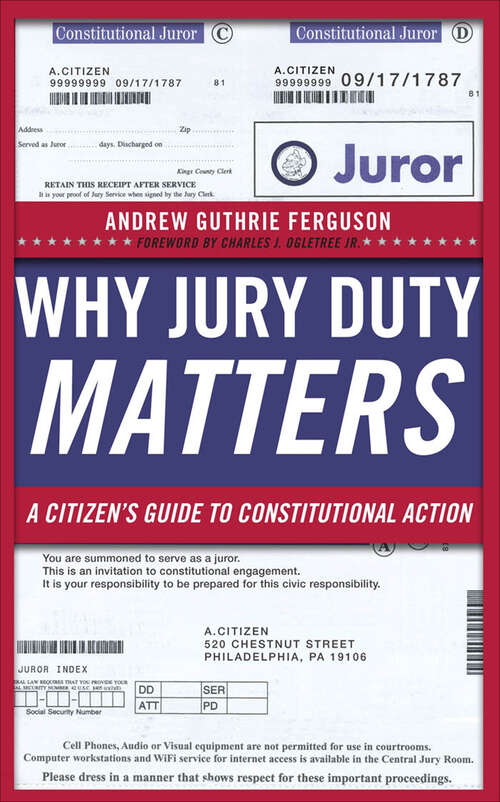 Book cover of Why Jury Duty Matters
