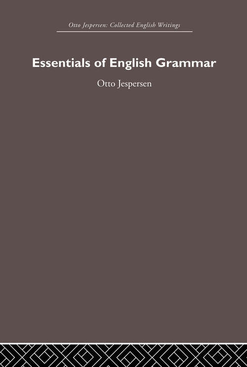 Book cover of Essentials of English Grammar: 25th Impression 1987