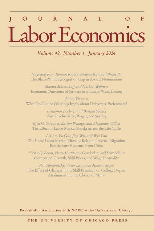 Book cover of Journal of Labor Economics, volume 42 number 1 (January 2024)