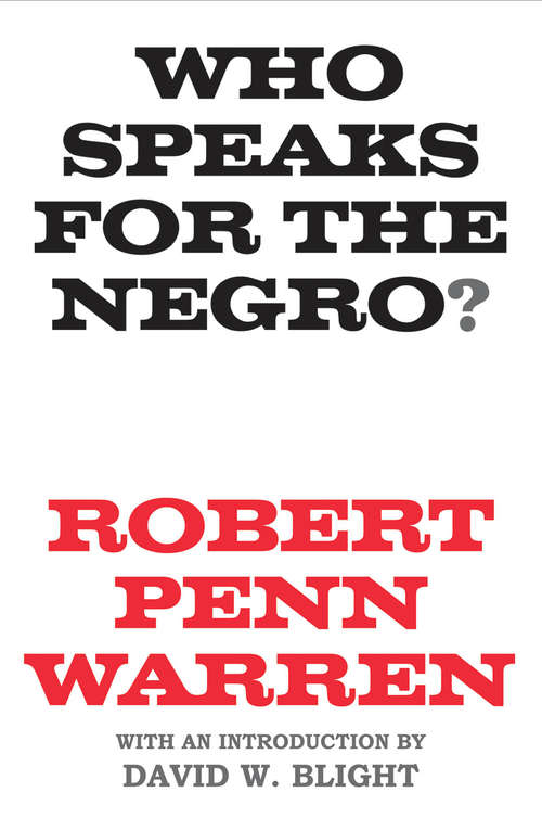 Book cover of Who Speaks for the Negro?