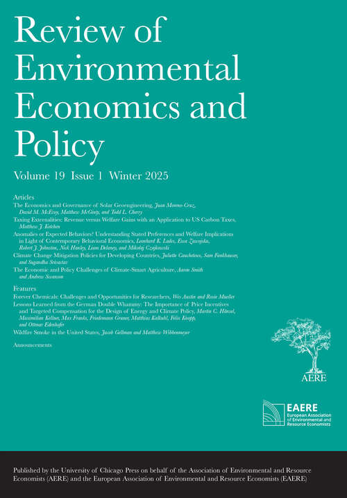 Book cover of Review of Environmental Economics and Policy, volume 19 number 1 (Winter 2025)