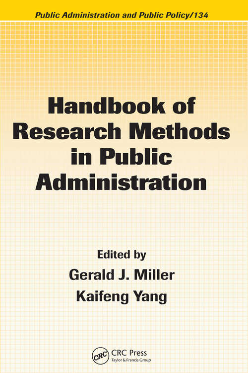 Book cover of Handbook of Research Methods in Public Administration (2) (Public Administration and Public Policy)