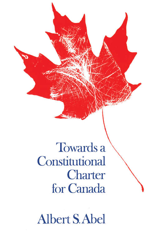 Book cover of Towards a Constitutional Charter for Canada