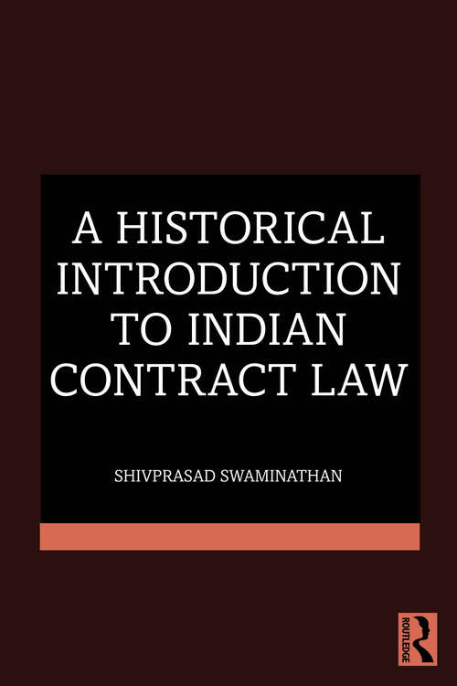 Book cover of A Historical Introduction to Indian Contract Law (1)