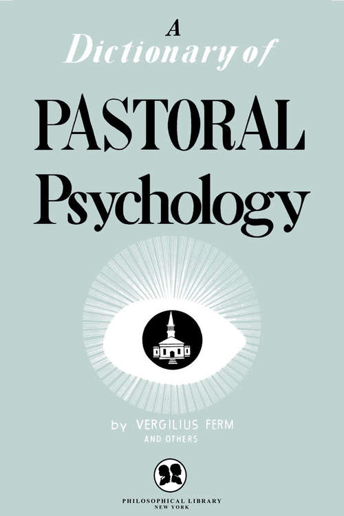 Book cover of A Dictionary of Pastoral Psychology