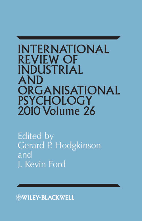 International Review of Industrial and Organizational Psychology, 2012